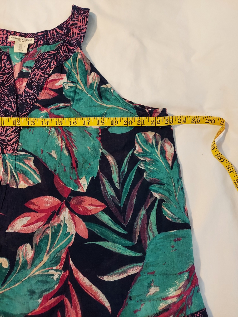 Christian Siriano Cotton Tropical Floral Sleeveless Tank Top - XL - Picture 5 of 7